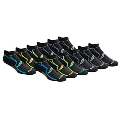Bild av Saucony multipack bult prestanda komfort passform no show strumpor löpning (paket med 12), Svart (12 par), L