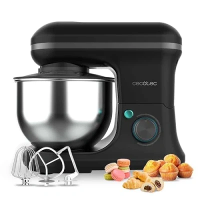 Bild av Cecotec Degblandare Cecomixer Merengue 5L 1200 Black. W I 6 Nivåer, 5 Funktioner, Planetarisk Rörelse, Elegant Design, L Stålskål Och Tillbehör För Vispning Knådning