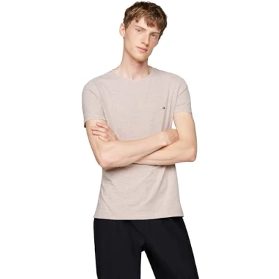 Bild av Tommy Hilfiger SLIM FIT TEE Tshirt bas, Storlek: XXL, Heathered pebble