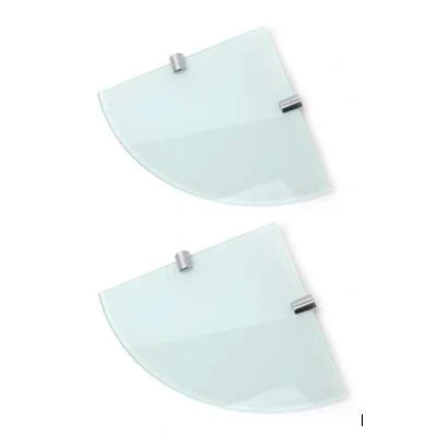 Bild av Multipack vita härdat 6 mm glashörnshyllor 2 x 200 (8 tum cirka) hyllor