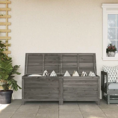 Bild av vidaXL Dynbox antracit 150x50x56,5 cm massivt granträ