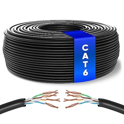 Bild av Mr. Tronic 50m Ethernet Nätverkskabel CAT6, AWG24, CCA, UTP (50 Meter, Svart)