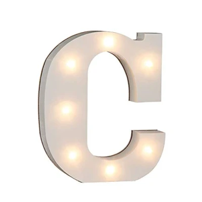 Bild av Out of the Blue 57/6076 träbokstav &quot;C&quot; upplyst med 7 LED lampor, batteridriven, ca 16 cm