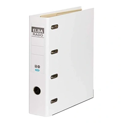 Bild av Elba Lever Arch File with 2 Mechanisms Rado 75mm, PVC White, A4, PVC, Vit, 500 ark, 75 mm, 318 mm
