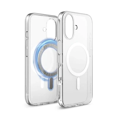 Bild av elago Magnetisk hybrid klart fodral kompatibelt med iPhone 16 6,1 tum kompatibel MagSafe, PC + TPU hybridteknik, stötsäker stötdämpare, upphöjd kameraskydd