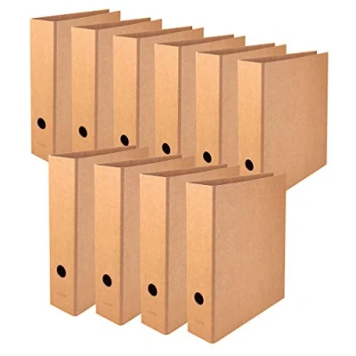 Bild av Original Falken 10 pack vegansk mapp Pure Nature. Tillverkad i Tyskland. 8 cm bred DIN A4 brun brevmapp kontorsmapp kartongmapp slitsad