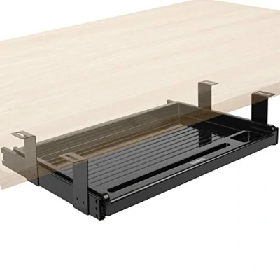 Bild av Duronic DKTSX2 Tangentbordsplatta för Tangenbord &amp; Mus Fäster Under Skrivbordet Perfekt Förvaring Ergonomisk Arbetsstation Smidig Skjuts Enkel att Montera