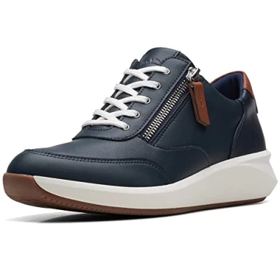 Bild av Clarks Un Rio Zip sneakers för kvinnor, Marinblå kombi, 40 EU