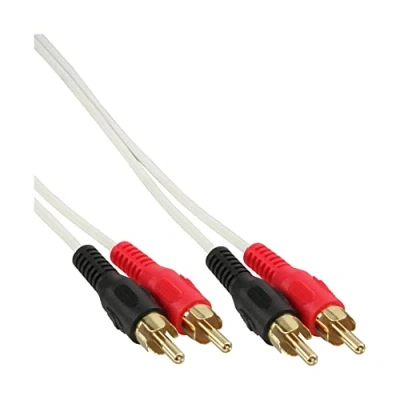 Bild av InLine 3m 2x RCA M/M ljudkabel 2 x Svart, Röd, Vit Ljudkablar (2 RCA, 3 m, vit)
