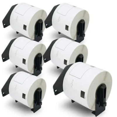 Bild av BETCKEY Compatible Shipping Label Replacement for Brother DK 11202, 62mm x 100mm, Use with QL Printers [6 Rolls/1800 Labels]