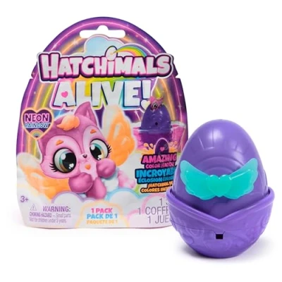 Bild av Hatchimals Alive Neon Rainbow överraskningspaket med ett självkläckande ägg överraskningsfigur, leksak för barn från 3 år