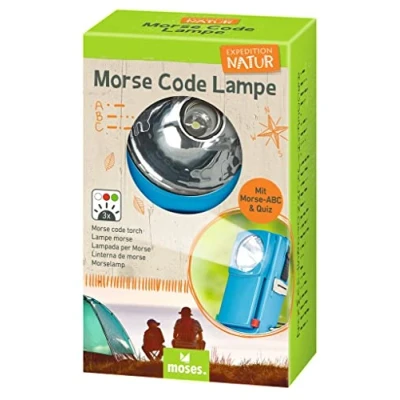 Bild av moses. Morse Expedition Natur Code lampa, barnficklampa med ABC &amp; Quiz, utomhu 3 färglägen, perfekt för utflykter, vandring, fiske, camping och i nödsituationer, 9840, blå