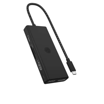 Bild av ICY BOX USB C Docking Station (9 i 1) för 3 monitorer (2x HDMI &amp; 1x DP), 4K 60Hz, fold 3,0 HUB, 100W Power Delivery, SD kortläsare, IB DK4011 CPD