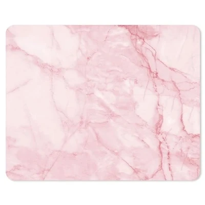 Bild av musmatta I diameter 22 cm rund standardstorlek halkfri rosa marmor fyrkant 24 x 19