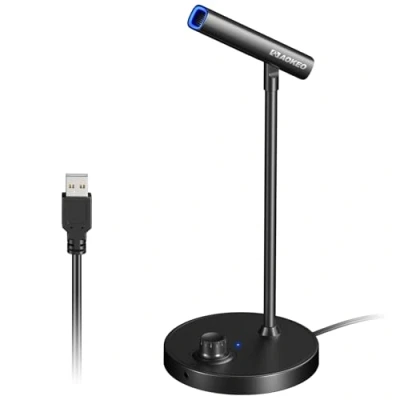 Bild av Aokeo USB mikrofon, spelmikrofon för PC med volymkontrollknappar inspelning, podcasting, streaming, YouTube, PS5 PS4 Mac bärbar dator