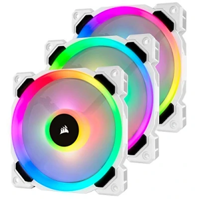 Bild av Corsair LL Series, White LL120 RGB, 120mm RGB LED Fan, Triple Pack with Lighting Node PRO