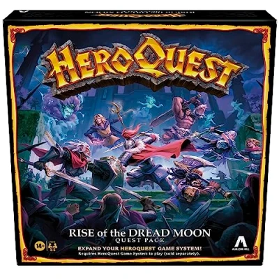 Bild av Avalon Hill HeroQuest Rise of the Dread Moon uppdragspaket, spelsystem krävs för att spela, rollspel Engelsk version