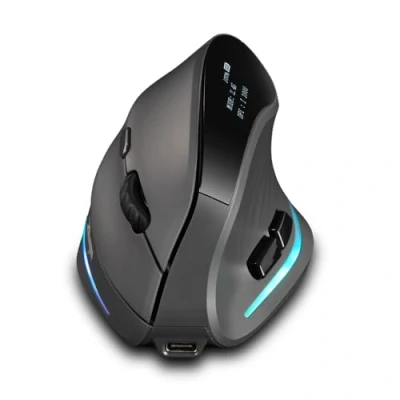 Bild av zelotes Vertikal Trådlös Mus,Bluetooth Mus med LED Skärm,Uppladdningsbar,Ansluter 4 Enheter,4000DPI, 7 knappar Ergonomisk Mus,Bärbar Möss Mouse för Bärbar Dator, PC, Tablets