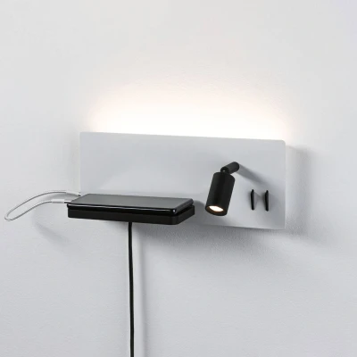 Bild av Paulmann LED vägglampa Serra USB C, vänster sida
