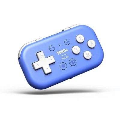 Bild av 8Bitdo Micro Bluetooth Gamepad Pocket sized Mini Controller for Switch, Android, and Raspberry Pi, Support Keyboard Mode (Blue)