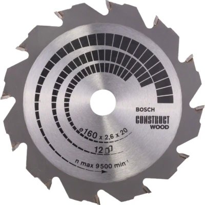Bild av Bosch Cirkelsågklinga Construct Wood 160 x 20/16 2,6 mm; 12