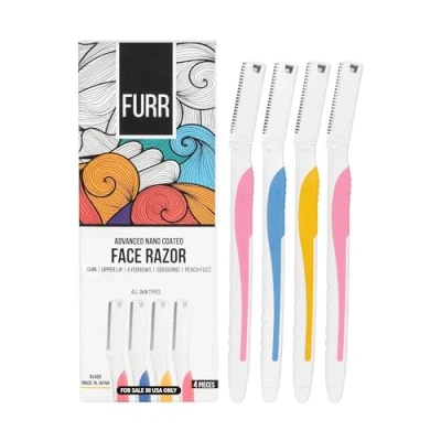 Bild av FURR Reusable face razors for Women &amp; Men Pack of 4 Eyebrow Razor/Ögonbryn Razor Dermaplaning razor/Dermaplaning ansiktsrakhyvel women/ansiktsrakhyvlar för kvinnor