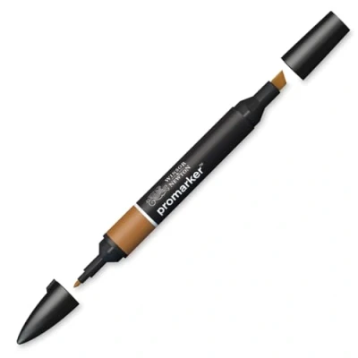 Bild av Winsor &amp; Newton 0203636 ProMarker professionell layoutmärkpenna 2 spetsar, fin och bred för ritningar, design layouter kaffe