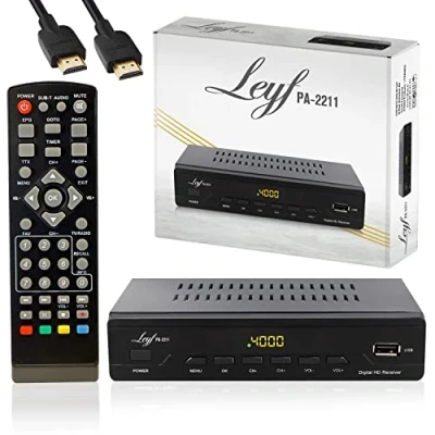 Bild av Leyf PA 2211 Digital DVB C mottagare för kabel tv, Full HD TV (DVB C/C2, HDTV, T/T2, HD, SCART, USB) + kabel, alla kabelleverantörer