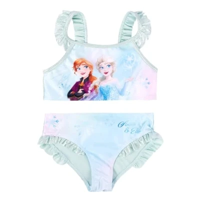 Bild av Disney Frost Bikini med volanger för flickor Elsa &amp; Anna Frozen barn tvådelad baddräkt, Turkos, 134/140 cm
