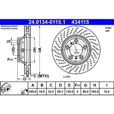 Bild av Bromsskiva Ate 24.0134 0115.1
