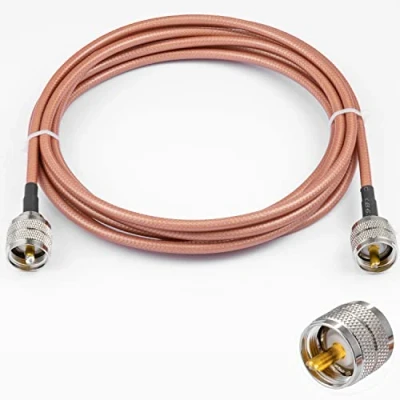 Bild av Vecys PL 259 Kabel UHF Hane till Koaxialkabel Med låg Förlust Bygelkabel RG400 10FT/3M för Walkie Talkie CB Radio SWR Meter Antennanalysator