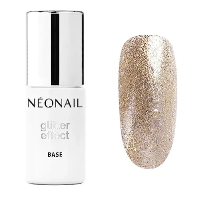 Bild av NEONAIL Semi Permanent Base Coat lack 7,2 ml UV gel halvpermanent glittereffekt bas guld twinkle nagellack polering nagelkonst