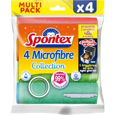 Bild av Spontex Microfibre x4, Multipurpose Mikrofiberdukar Färgglad Textil 4 st