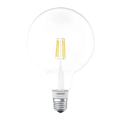 Bild av OSRAM Smart+ ansluten LED lampa E27 bas globform dimbar varmvit 2 700K 5,5W (motsvarande 50W) Bluetooth kompatibel med Siri på Apple och Alexa Android