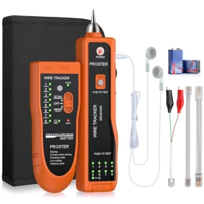 Bild av Proster nätverkskabel Wire Tracker XQ 350 med hörlurar mycket känslig handhållen telefonkabeltestare för LAN Ethernet BNC RJ45 RJ11 testare orange