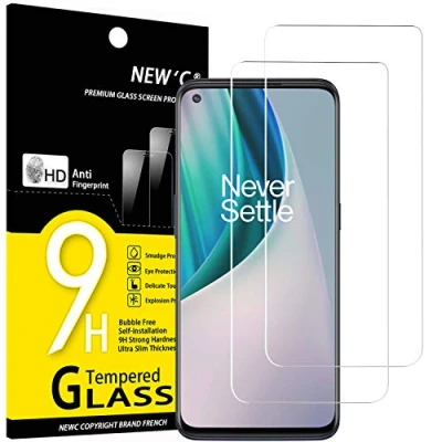 Bild av NEW&#039;C 2 Pack, skärmskydd i glas för OnePlus Nord N10 5G, bubbelfri, 9H hårdhet, 0,33 mm ultratransparent, ultrabeständigt härdat
