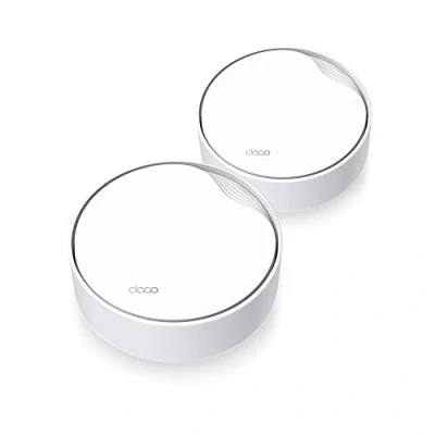 Bild av TP Link Deco X50 PoE WiFi 6 meshrouter, AX3000Mbps Dual Band, (ström via Ethernet), 2,5 Gbit/s Ethernet port, repeater, åtkomstpunkt, Alexa, 2 stycken med täckning upp till 420 ㎡
