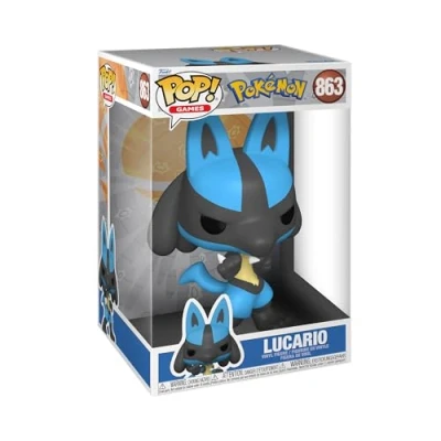 Bild av Funko POP! Jumbo: Pokemon Lucario Samlarobjektsvinylfigur Presentidé Officiella varor Leksaker för barn och vuxna TV spelsfans modellfigur samlare display