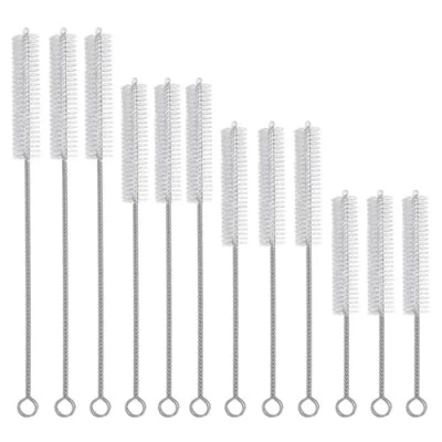 Bild av 12 pièces tub brosse de Nettoyage, brosses nettoyage en nylon, goupillon nettyage Acier Inoxydable, à paille petites, Pour Nettoyer Les Tubes Bouteille