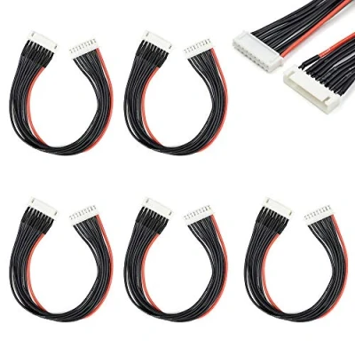 Bild av 9 stift JST XH 8S balansplugg förlängningssladd 200 mm 5 st för LiPo batteri balansladdning 22 AWG silikon (8S)