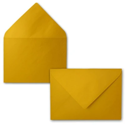 Bild av kuvert i metallisk guld 25 stycken metalliskt glänsande DIN C5 22,9 x 16,2 cm våtlimning utan fönster jul, gratulationskort serien FarbenFroh