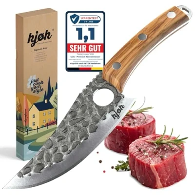 Bild av kjøk Premium kniv med hål och olivträhandtag hårdhet 56 ± 2 HRC japansk blad 15 cm original kockkniv kök utomhus BBQ vass kökskniv, grillkniv, fars dag gåva