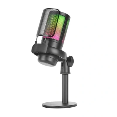 Bild av MARSGAMING Mars Gaming MMIC SE, ARGB professionell studiomikrofon, Ultra HD ADC 196 kHz 24 bitars, anti vibrationsstöd + metallnät popfilter, volym och dämpningskontroll, svart