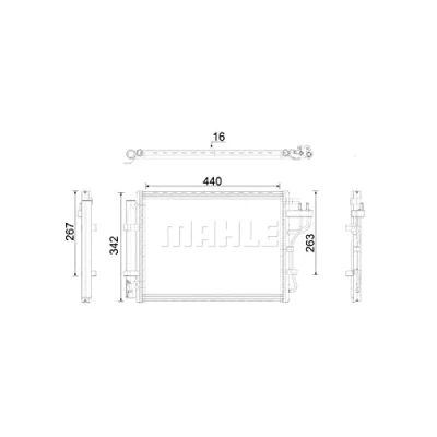 Bild av MAHLE ORIGINAL AC 917 000P Condenseur De Clim avec déshydrateur 440 HYUNDAI: i10 II 3/5 portes