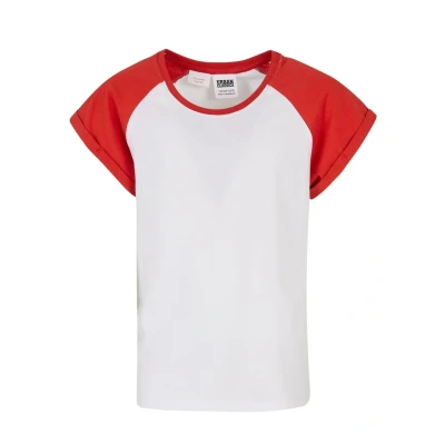 Bild av Urban Classics Contrast Raglan Tshirt med print för barn, Storlek: 122/128, White hugered