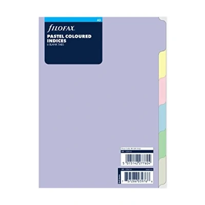 Bild av Filofax A5 pastell 6 tomma flikar index