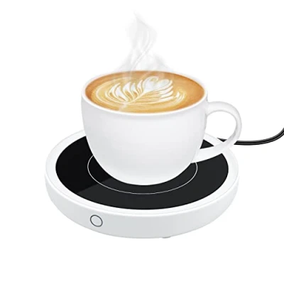Bild av Mcbazel Kaffemugg värmare med 3 temperaturinställningar, elektrisk smart dryck mugg koppvärmare tryckknapp och ljusindikator, kopp uppvärmd underlägg för hemmakontor kaffekopp