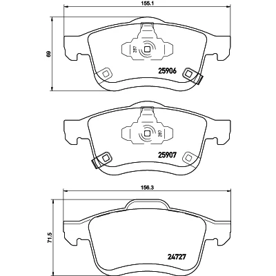 Bild av HELLA 8DB 355 021 451 Jeu de plaquettes frein avec indicateur d&#039;usure FIAT: 500L