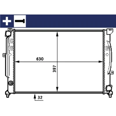 Bild av MAHLE ORIGINAL CR 423 000S Radiateur du moteur pour véhicules avec/sans climat. 630 397 32 avec vis ailettes jointes mécaniquement AUDI: A6 C5 Avant