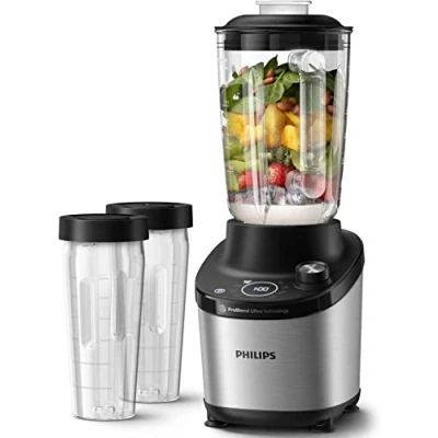 Bild av Philips 7000 Series Höghastighetsmixer ProBlend Ultra teknik, 1500W motor, 2L glasbehållare, 6 snabbvalsprogram, HomeID appen, Perfekt för smoothies och iskrossning, Snabbrengöring (HR3760/10)